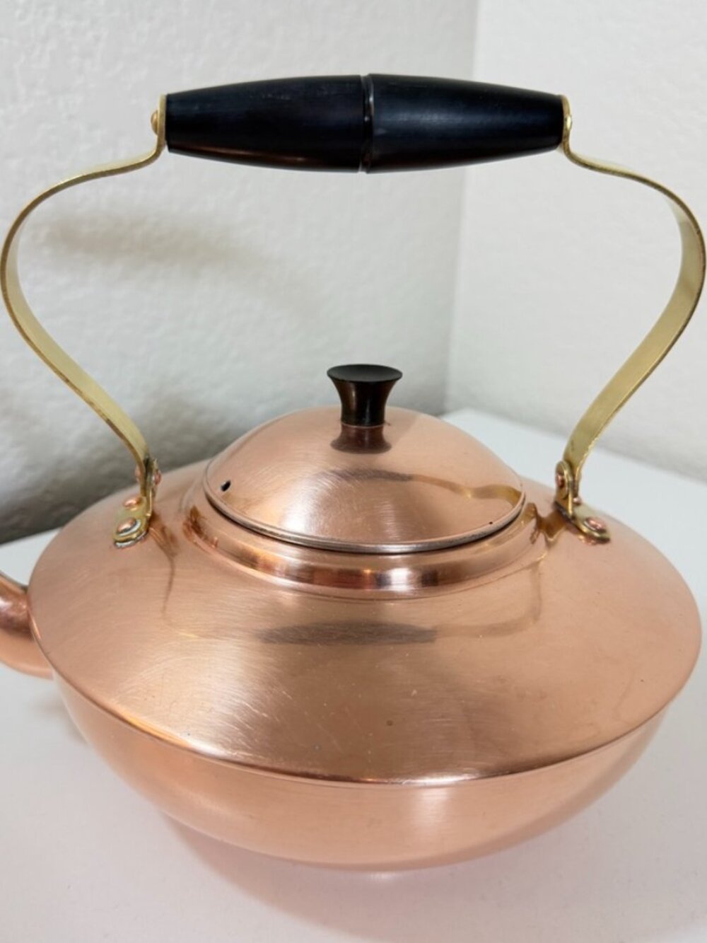 Vintage Douro B&M Copper Kettle w/ Brass & Plastic Handle Small/ 6 cups Portugal - Picture 4 of 16